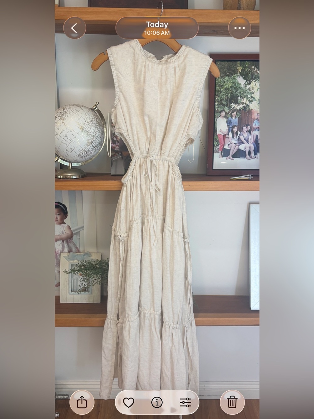 Women's Cream Cutout Tiered Maxi Dress - Cream
